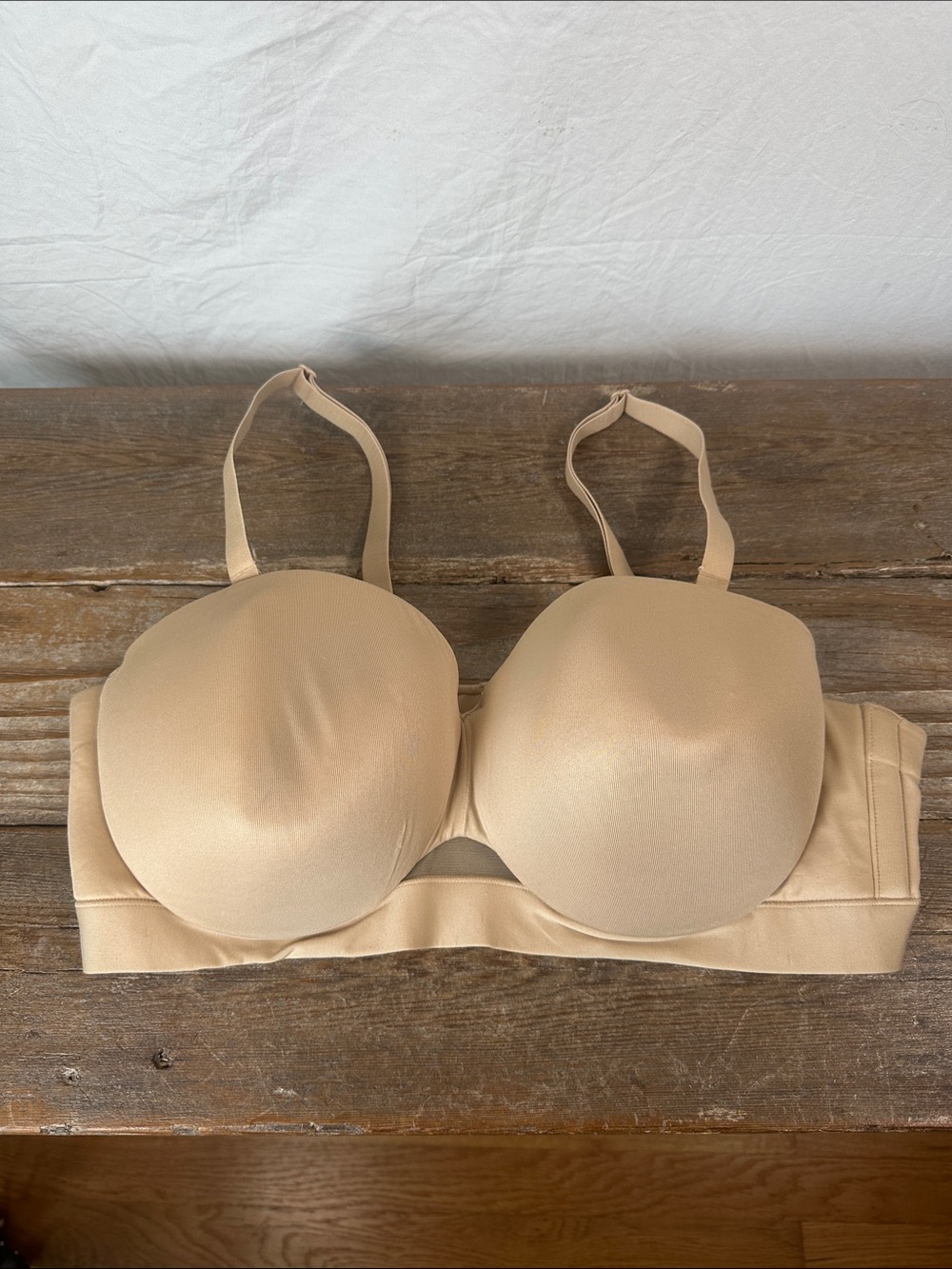 Cacique Beige Convertible Strapless Bra with Detachable Straps